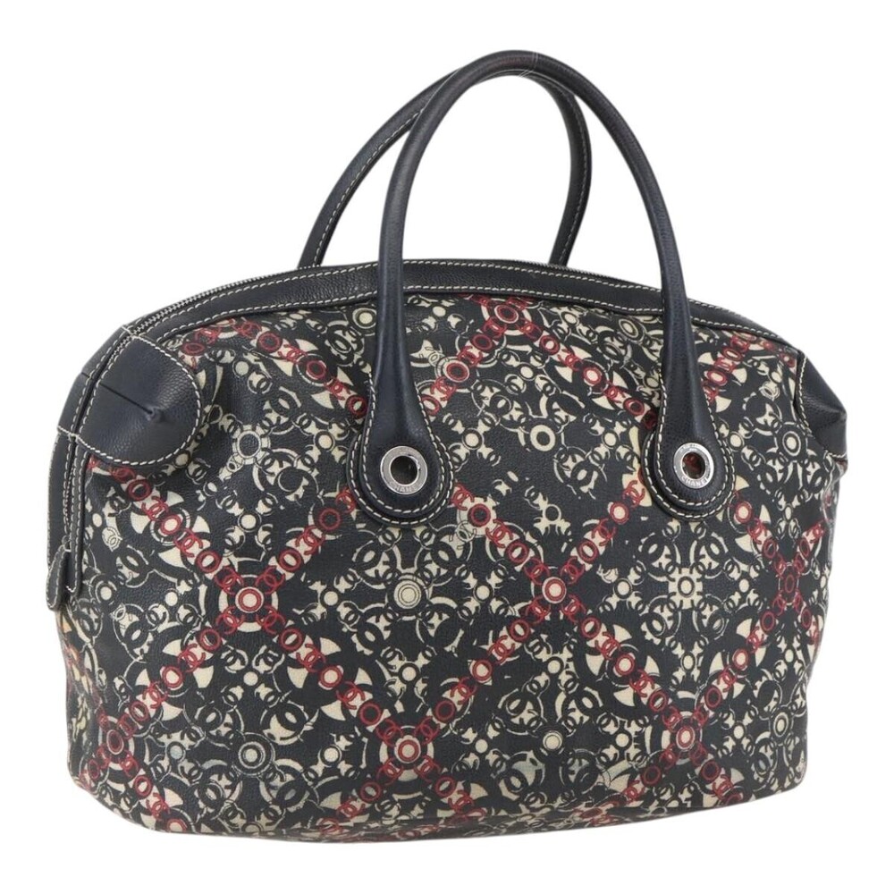 Chanel Optic Coco Bowler Printed Coated Canvas with Caviar Medium